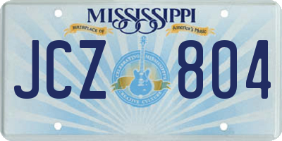 MS license plate JCZ804