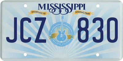 MS license plate JCZ830