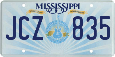 MS license plate JCZ835