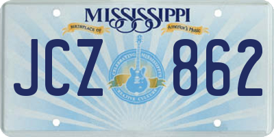 MS license plate JCZ862