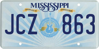 MS license plate JCZ863