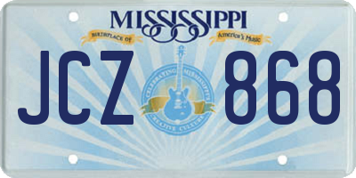 MS license plate JCZ868