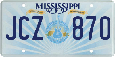 MS license plate JCZ870
