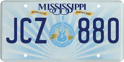 MS license plate JCZ880