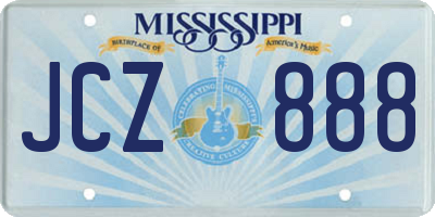 MS license plate JCZ888