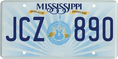 MS license plate JCZ890