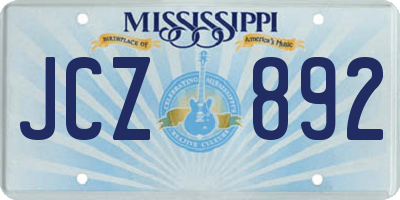 MS license plate JCZ892