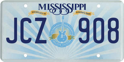 MS license plate JCZ908