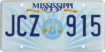 MS license plate JCZ915