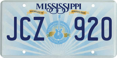 MS license plate JCZ920