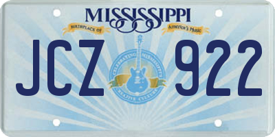 MS license plate JCZ922