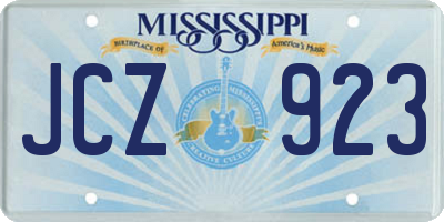 MS license plate JCZ923