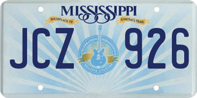 MS license plate JCZ926