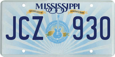 MS license plate JCZ930
