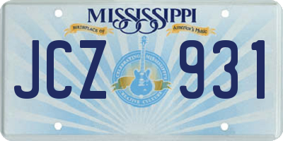 MS license plate JCZ931