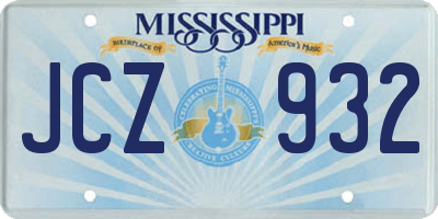 MS license plate JCZ932