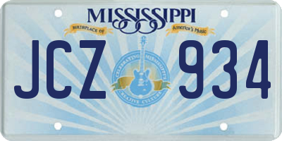 MS license plate JCZ934