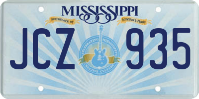 MS license plate JCZ935
