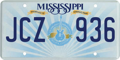 MS license plate JCZ936