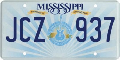 MS license plate JCZ937