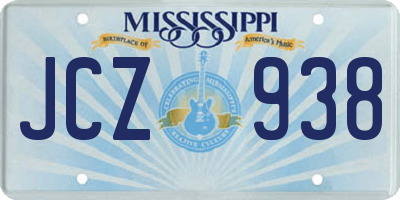 MS license plate JCZ938