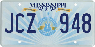 MS license plate JCZ948