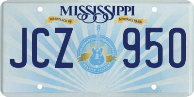 MS license plate JCZ950