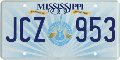 MS license plate JCZ953