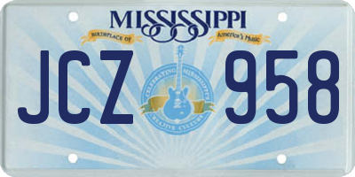 MS license plate JCZ958