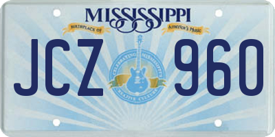 MS license plate JCZ960