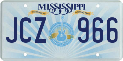 MS license plate JCZ966