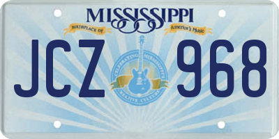 MS license plate JCZ968