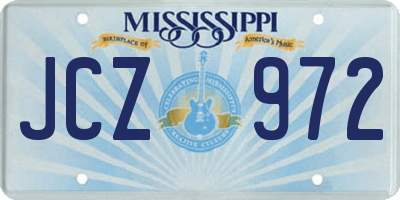 MS license plate JCZ972
