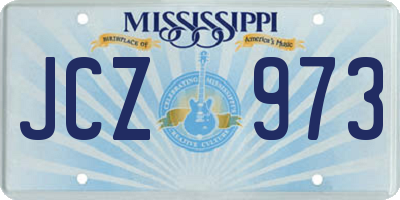 MS license plate JCZ973