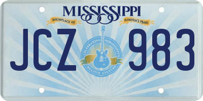 MS license plate JCZ983