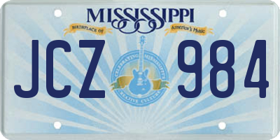 MS license plate JCZ984