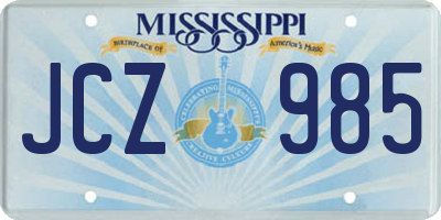 MS license plate JCZ985