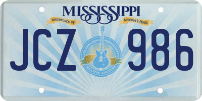 MS license plate JCZ986
