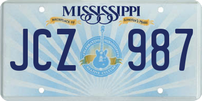 MS license plate JCZ987