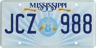 MS license plate JCZ988