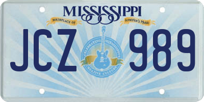 MS license plate JCZ989
