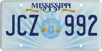 MS license plate JCZ992