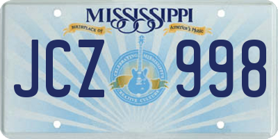 MS license plate JCZ998