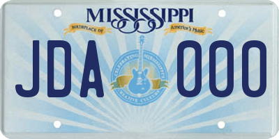MS license plate JDA000
