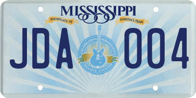 MS license plate JDA004
