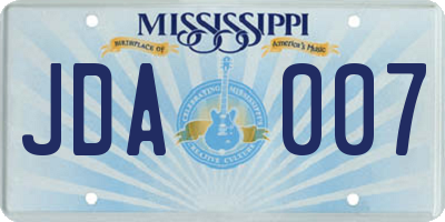 MS license plate JDA007