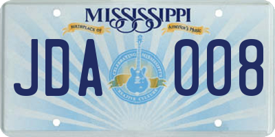 MS license plate JDA008