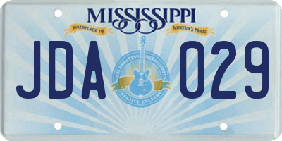 MS license plate JDA029