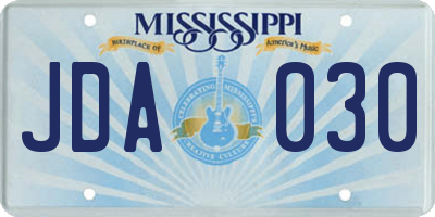 MS license plate JDA030