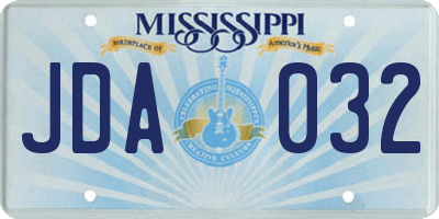 MS license plate JDA032